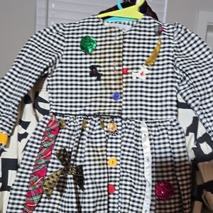 Checkered Kids Jacket with Colorful Accents